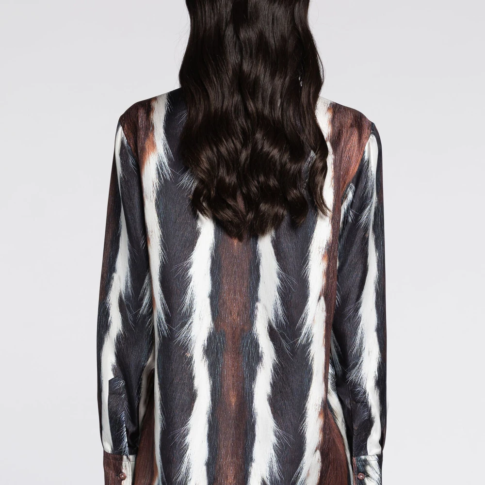 Roberto Cavalli Dierenprint Zijden Shirt Multicolor Dames