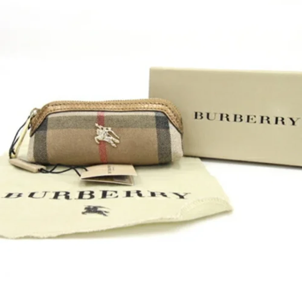 Burberry Vintage Pre-owned Canvas clutches Beige Dames