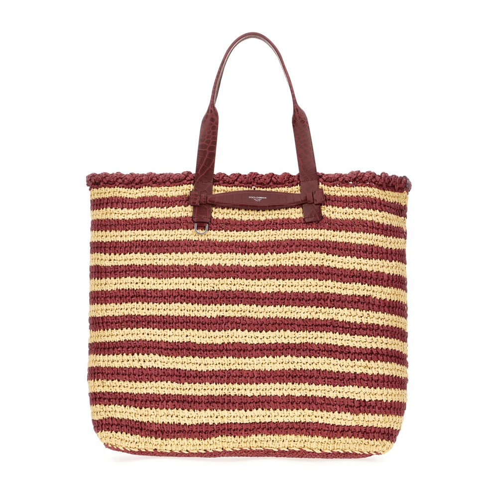Dolce & Gabbana Men's Multicolor Shopping Bags, One Size, Raffia Shopper