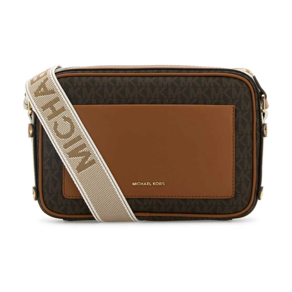 Michael Kors Canvas Crossbody Tas Brown Dames
