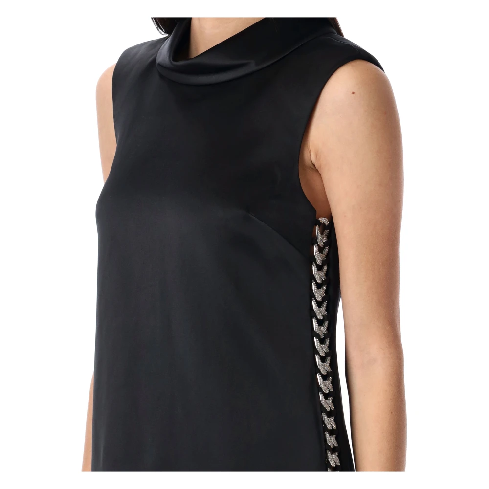 Self Portrait Kettingdetail Mini Jurk Black Dames