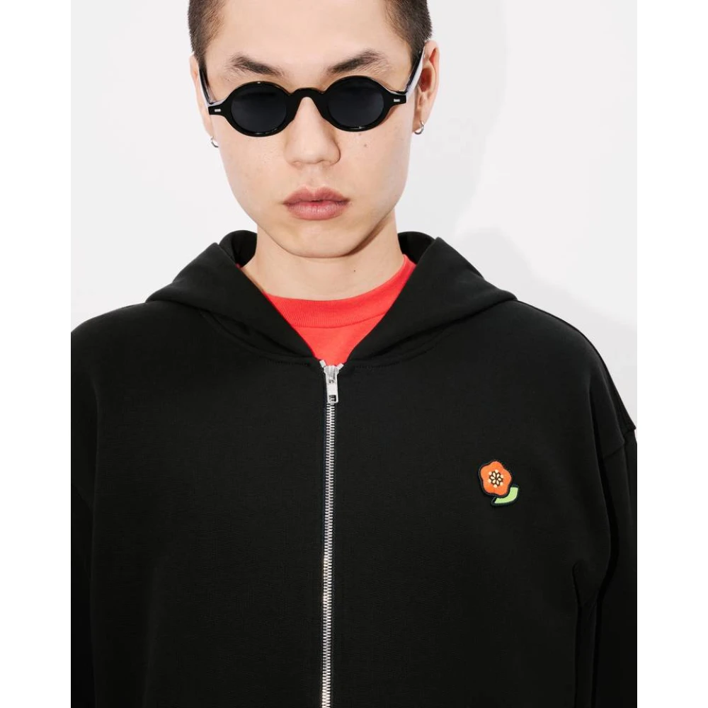 Kenzo Geborduurde Rits Trui Black Heren