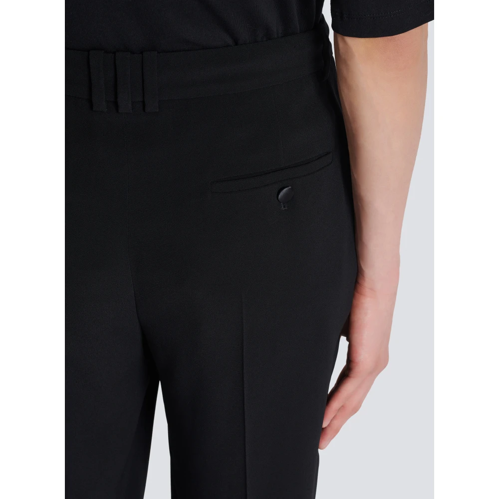 Balmain Crepe- en strassbroek Black Heren