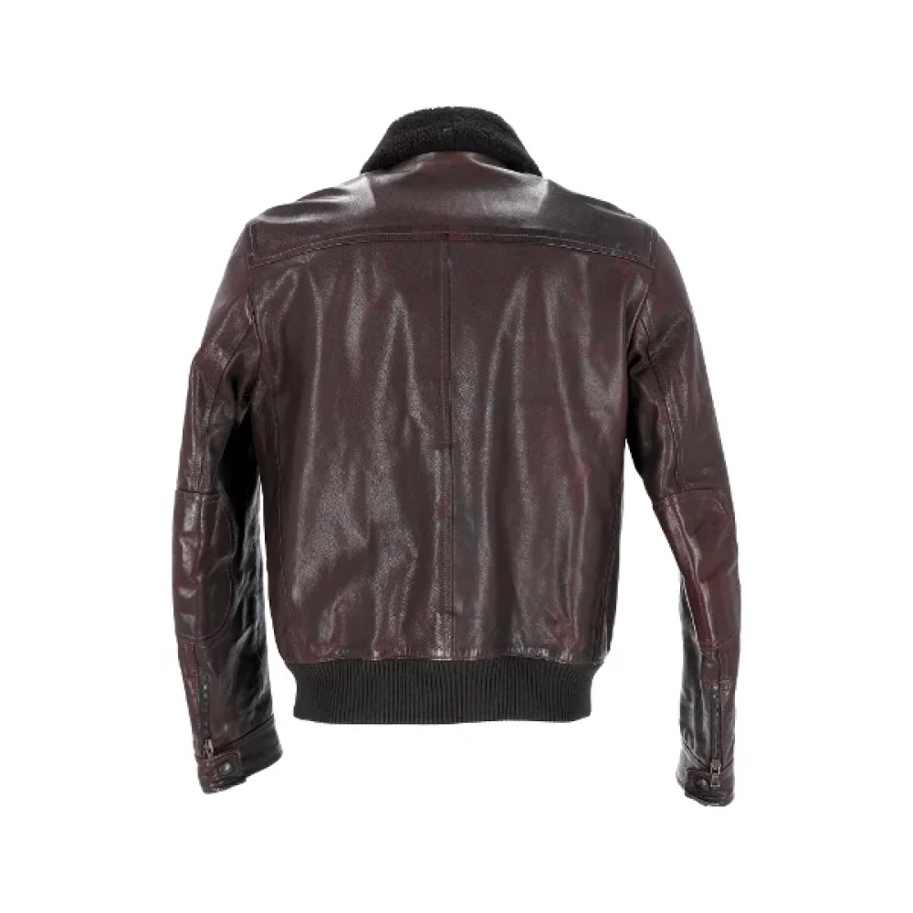 Prada Vintage Pre-owned Leather outerwear Brown Heren