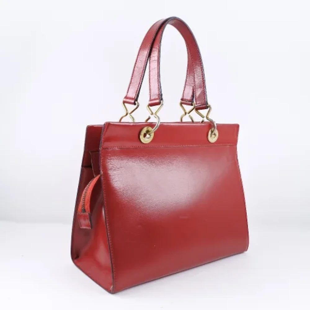 Celine Vintage Pre-owned Leather handbags Red Dames