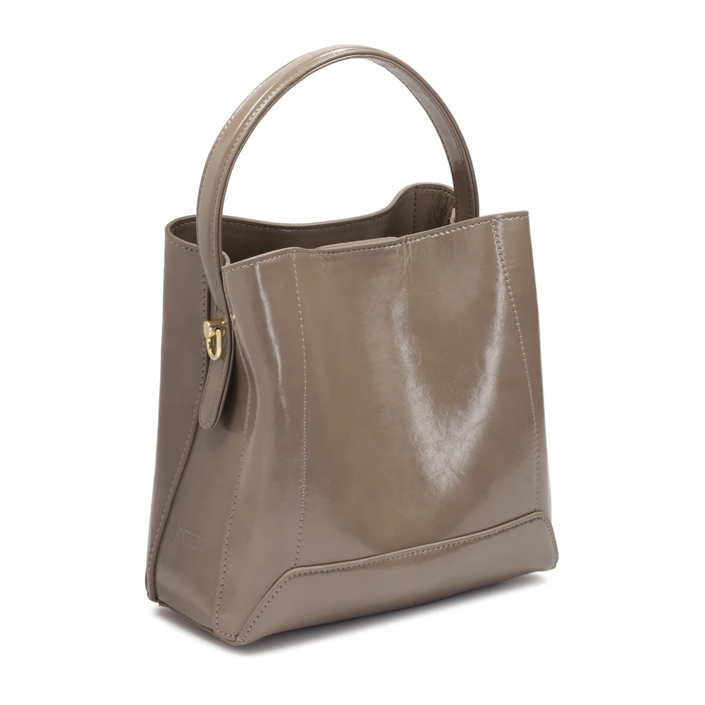 Kazar Taupe handtas met handvat en afneembare band Beige Dames