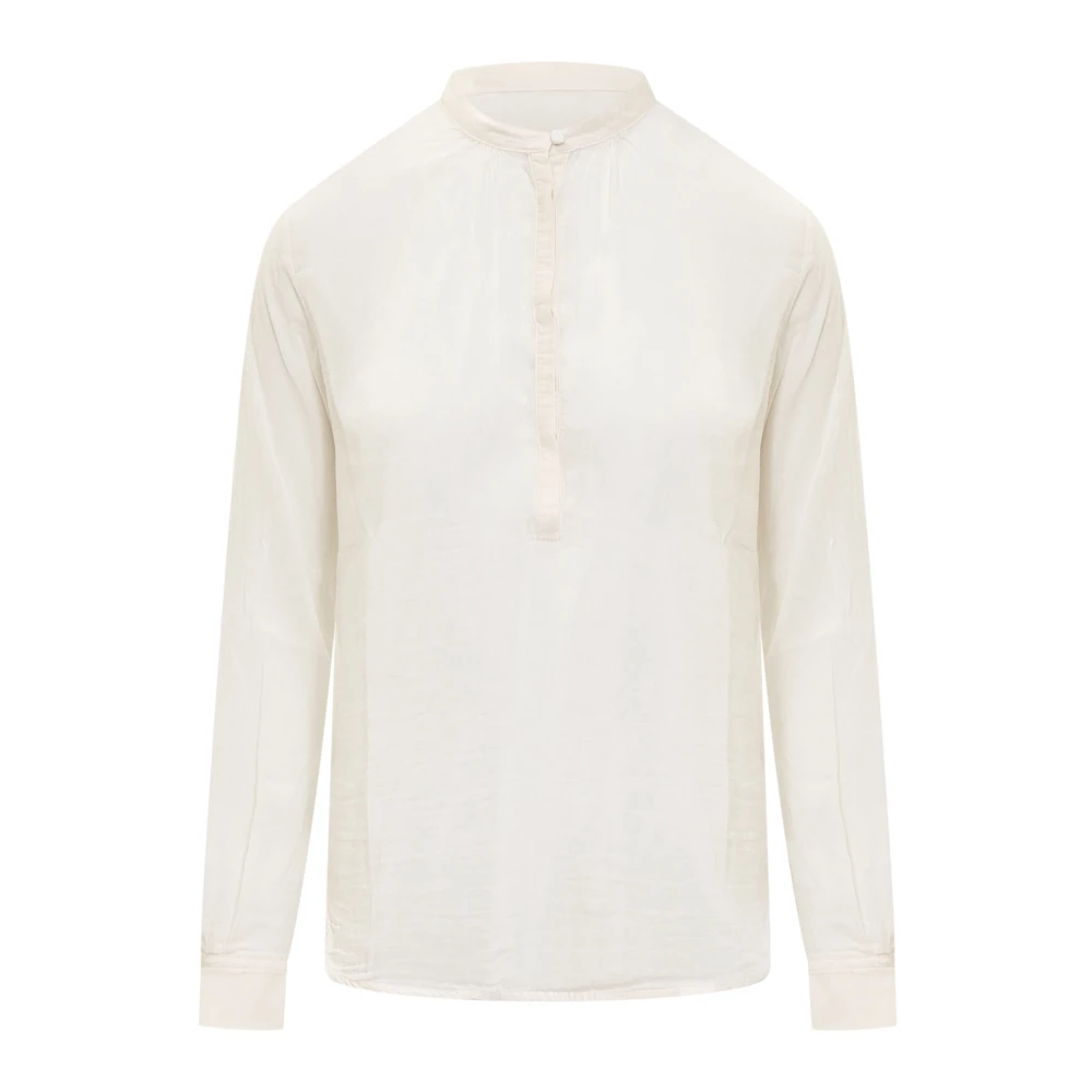Forte Zijden overhemd met details White Dames