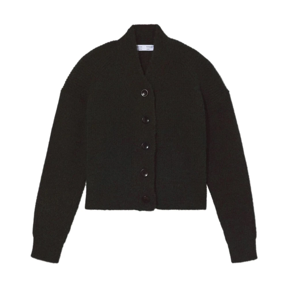 Proenza Schouler Black Cardigans, Female, M, Fluffy Knit Cardigan