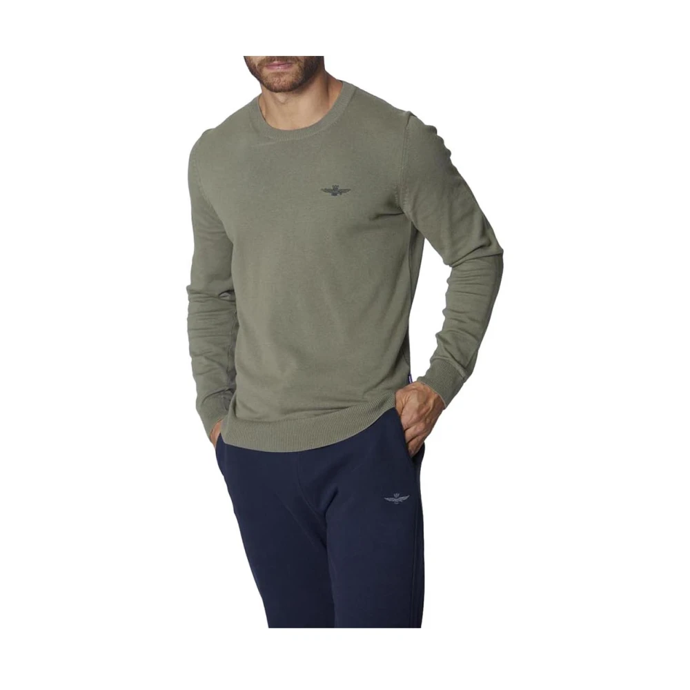 aeronautica militare Militaire Sweaters Klassiek Geborduurd Ontwerp Green Heren