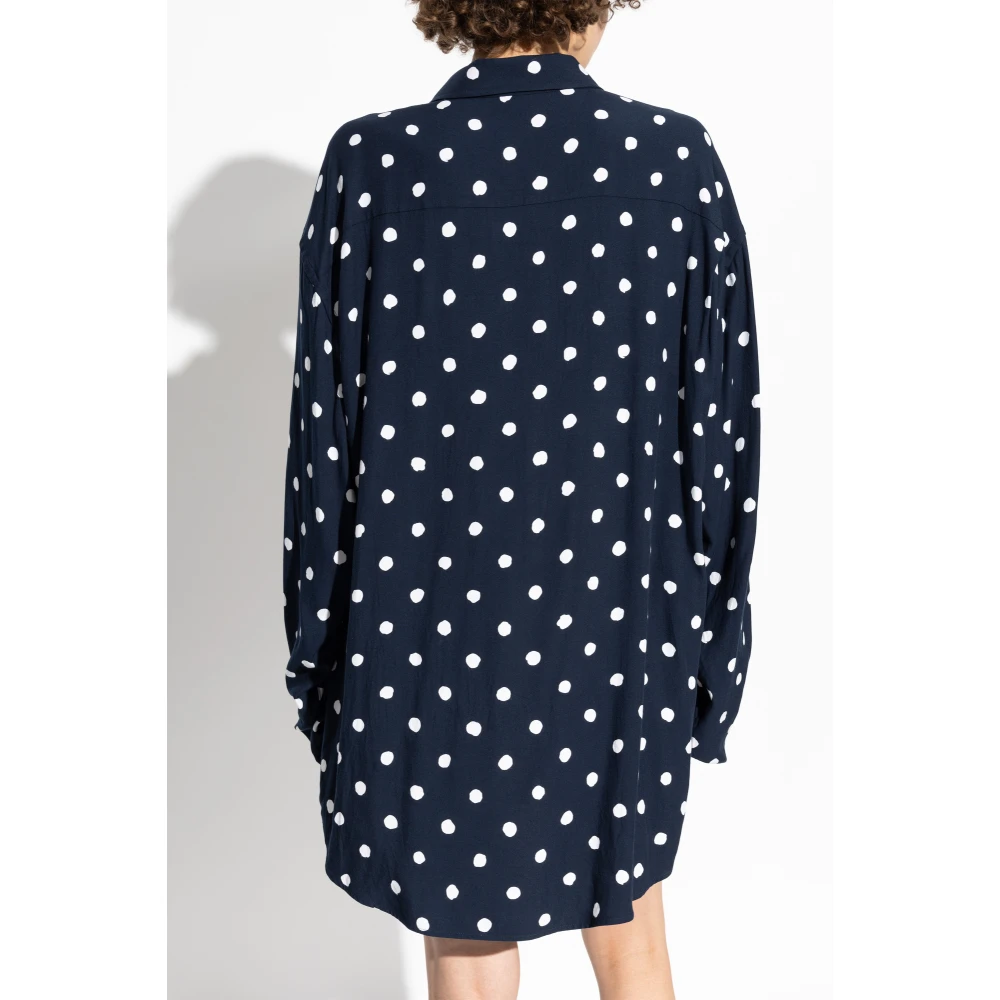 Balenciaga Polkadotshirt Blue Dames