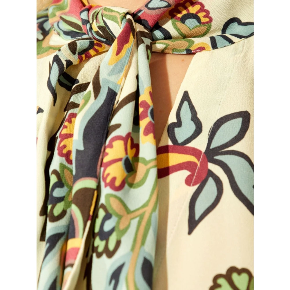 ETRO Botanische Print Sjaalkraag Overhemd Multicolor Dames