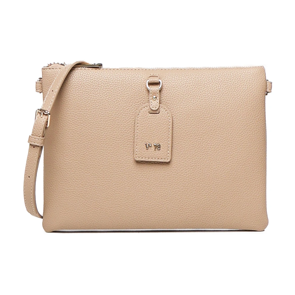 V73 Beige Schoudertas met Ritssluiting Beige Dames