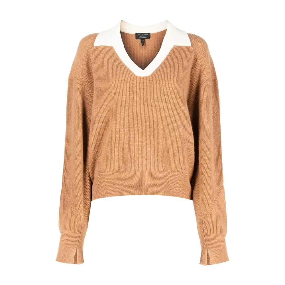 Rag & Bone Beige Cashmere Casual Sweater Brown, Dam