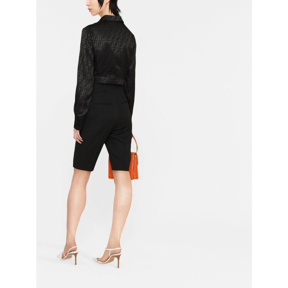 Fendi Zwarte Crepe Shirt Black Dames