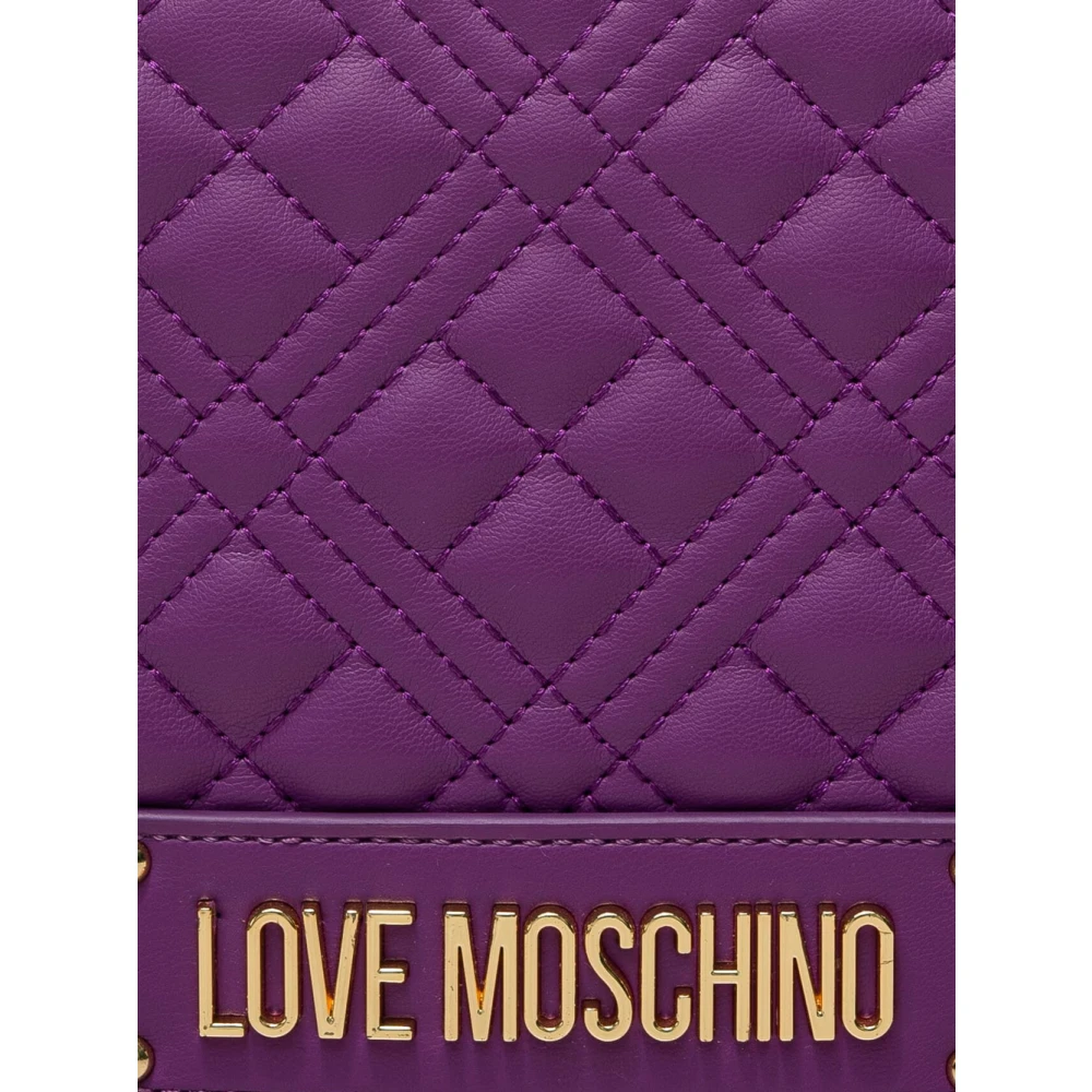 Love Moschino Paarse Gewatteerde Schoudertas Purple Dames