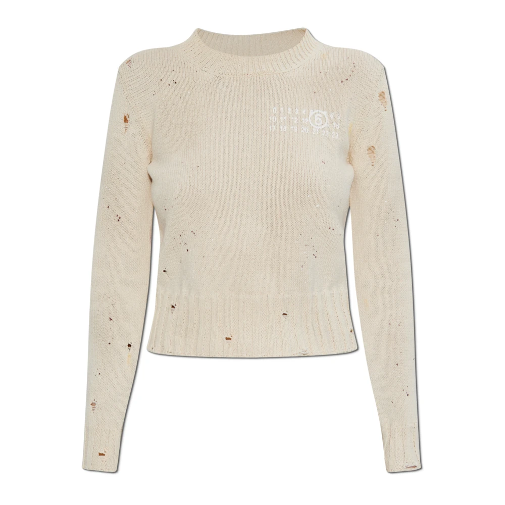 MM6 Maison Margiela Trui met vintage-effect Beige Dames