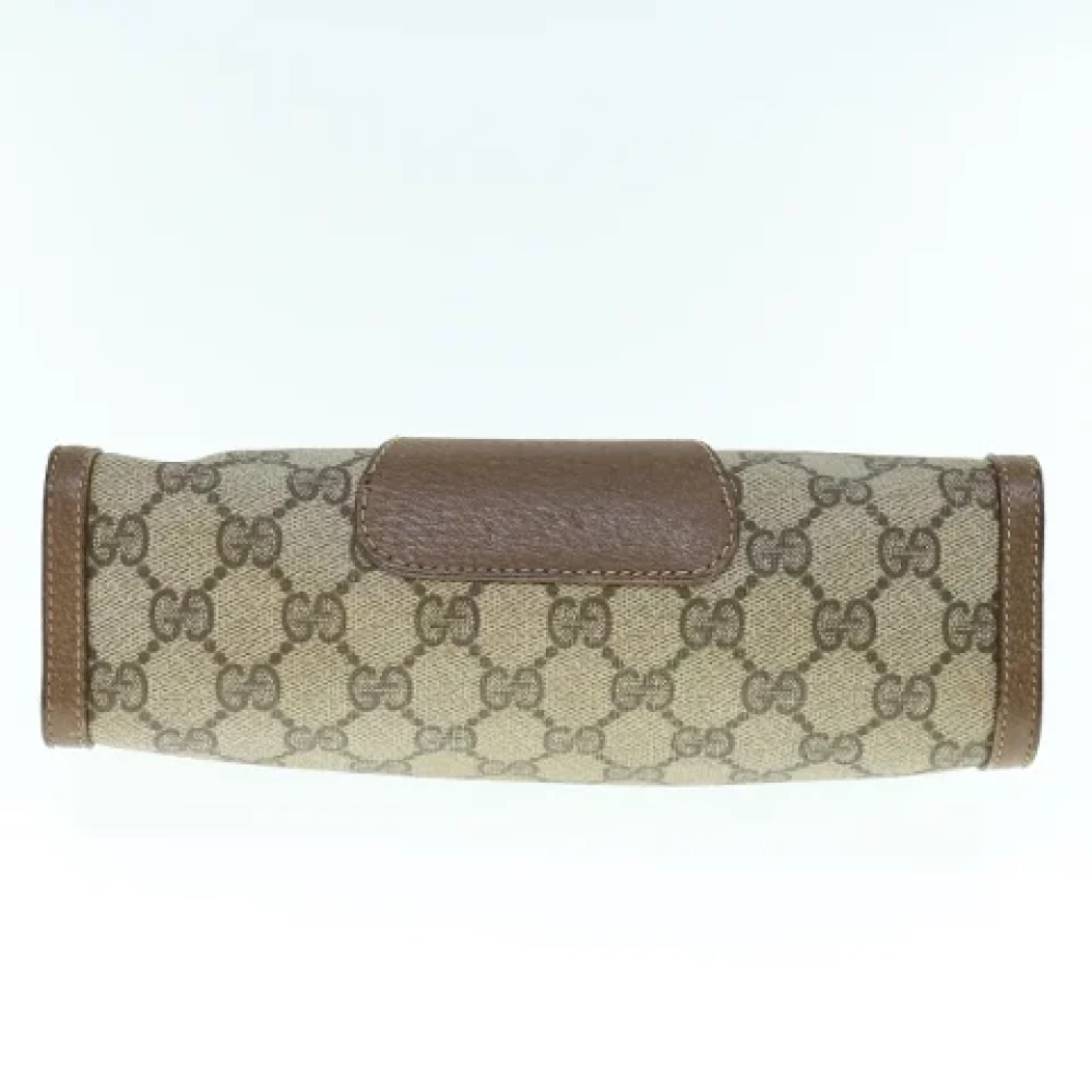 Gucci Vintage Pre-owned Leather clutches Beige Dames