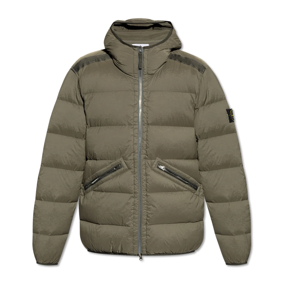 Stone Island Donsjas met capuchon Green Heren