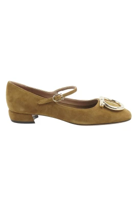 Marry Suede Gancini Ballerina Flats
