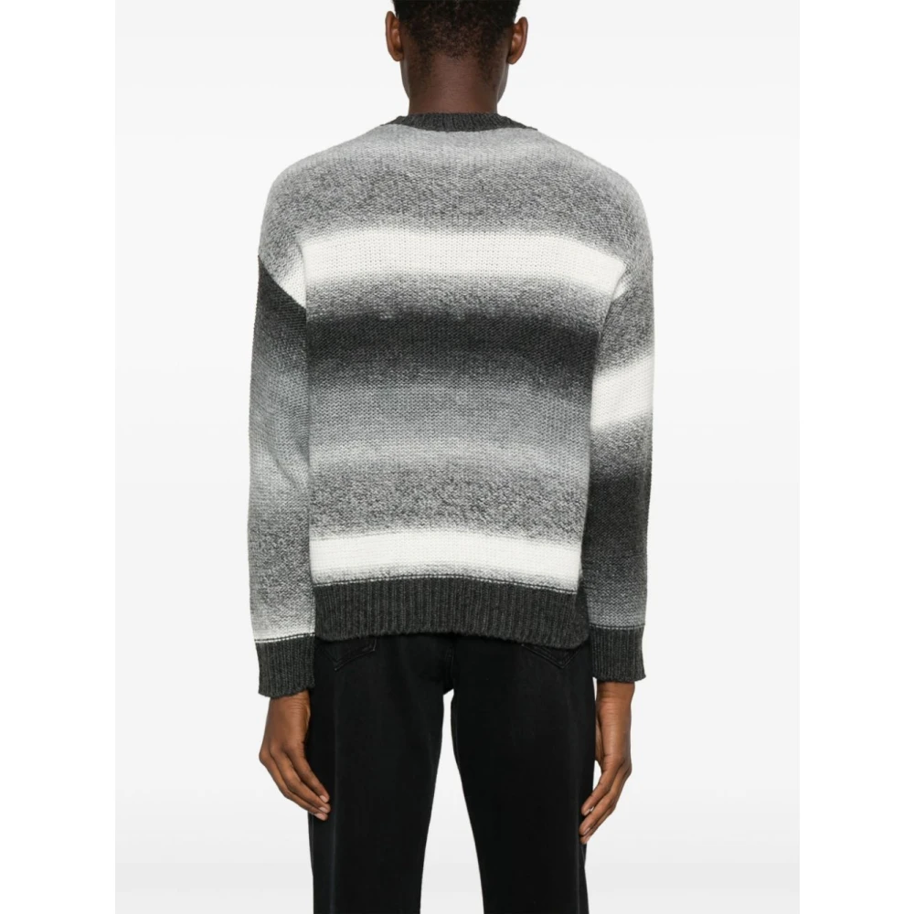 Emporio Armani Gestreepte Trui Gray Heren