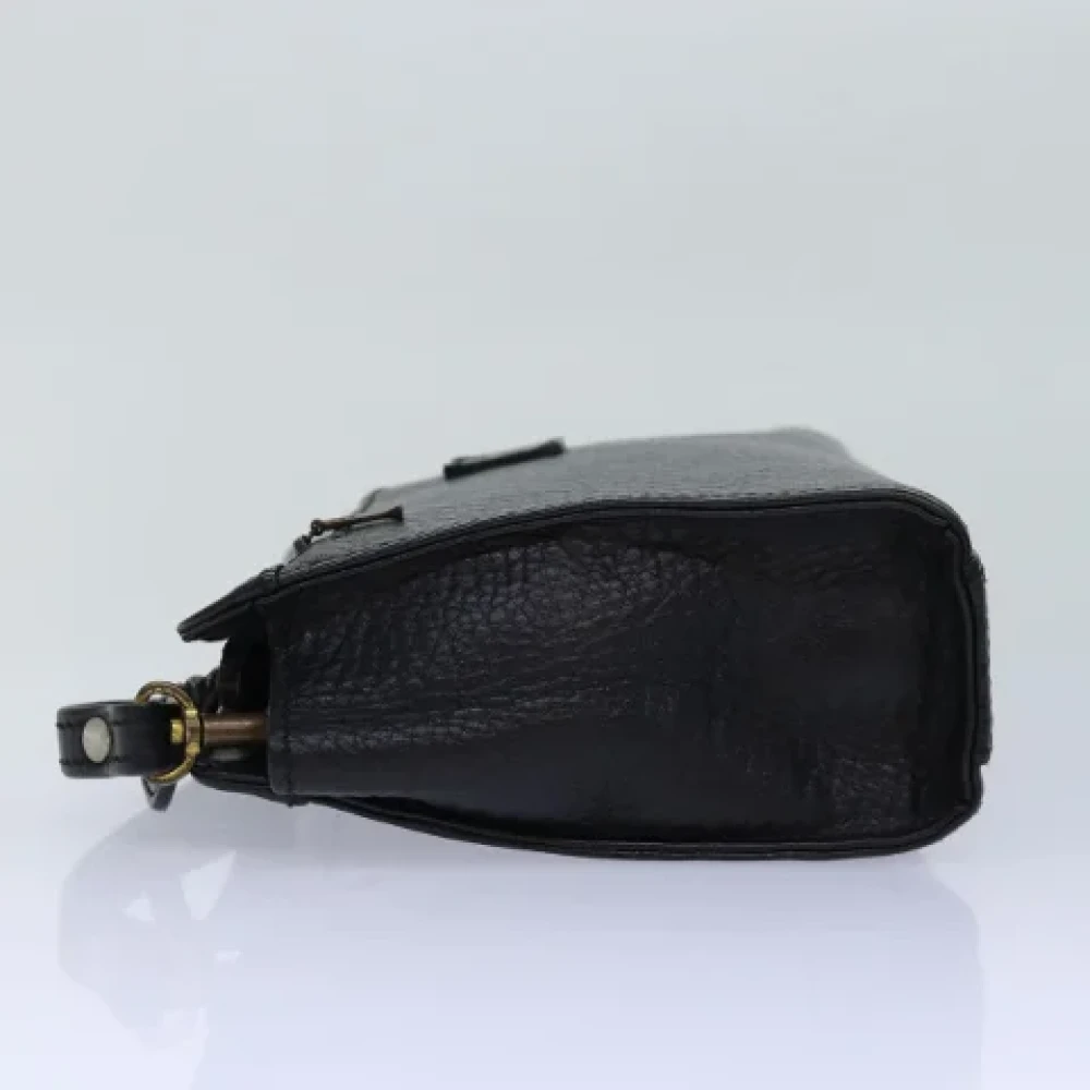 Burberry Vintage Pre-owned Leather clutches Black Dames