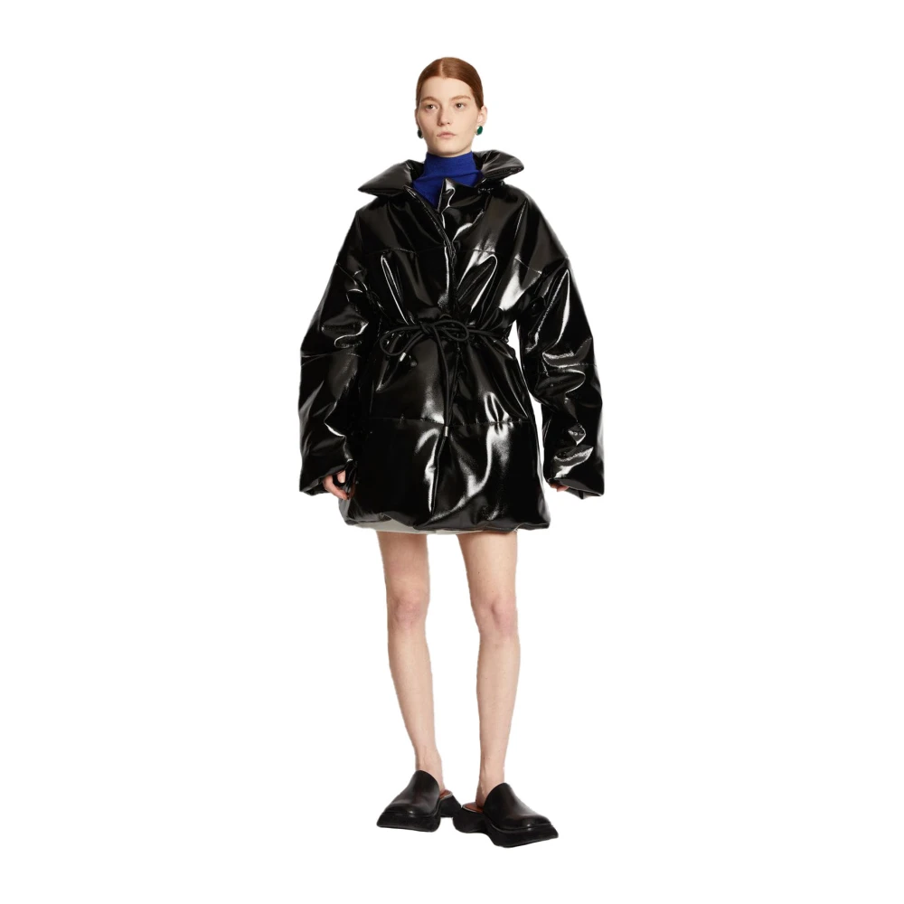 Proenza Schouler Gelakte Pufferjas Black Dames