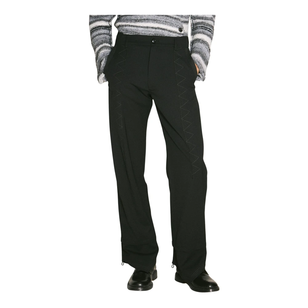 Kiko Kostadinov Zig Zag Wollen Broek Black Heren