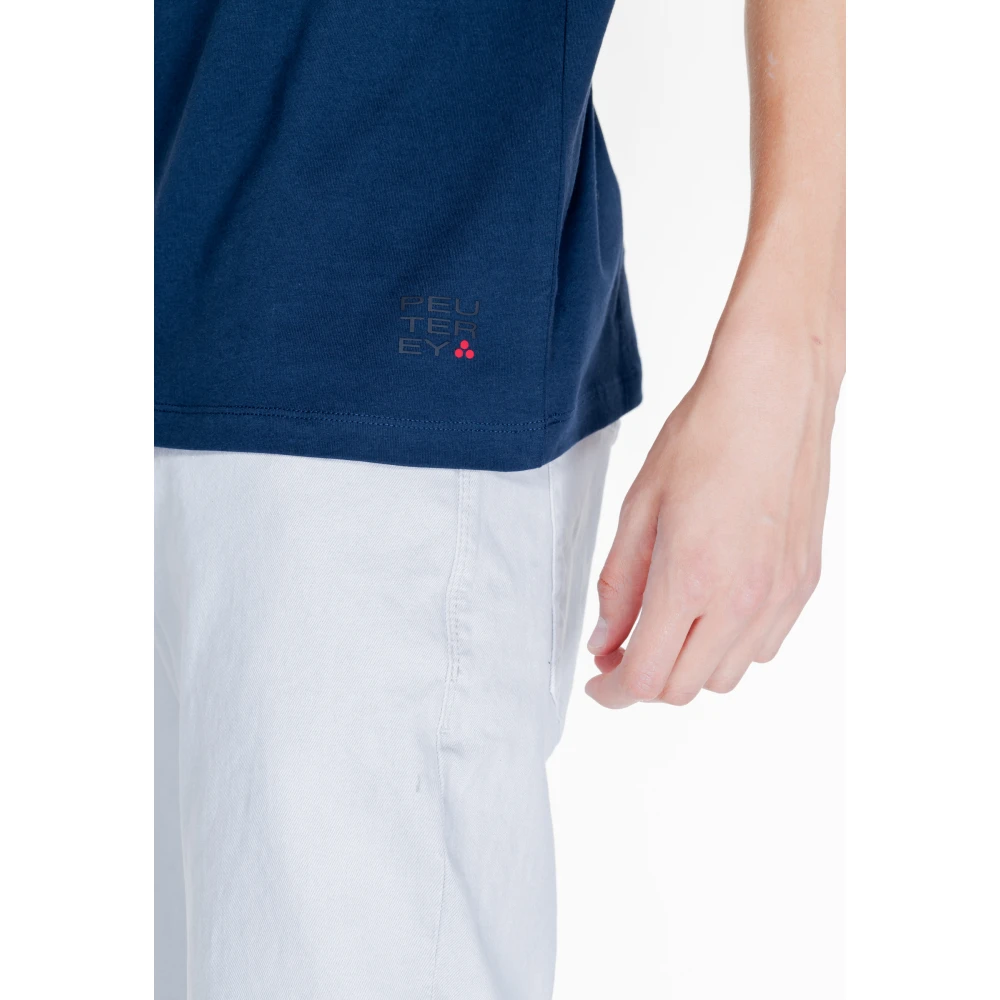 Peuterey Heren T-shirt Lente Zomer Collectie Blue Heren
