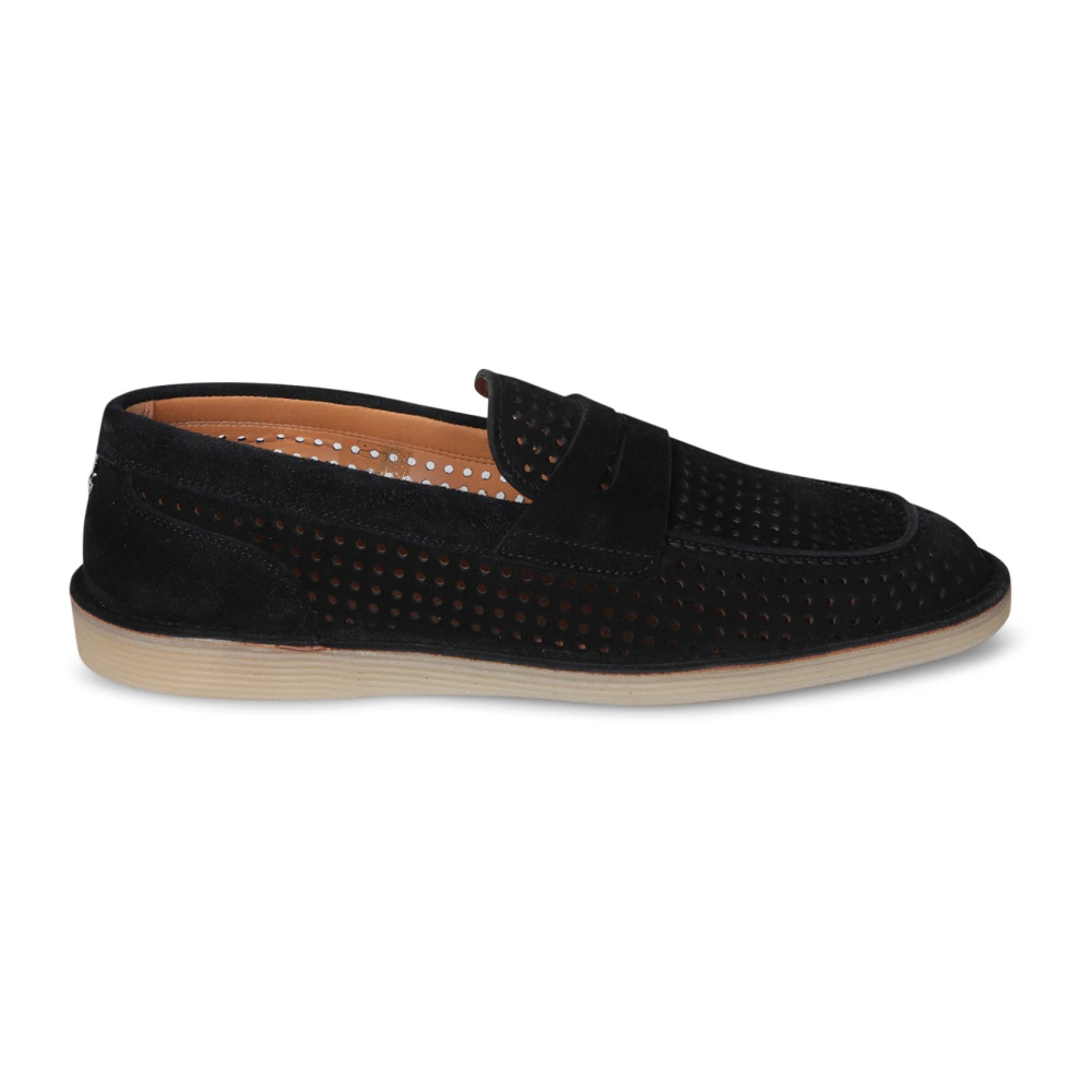 Dolce & Gabbana Men's Black Loafers, 9 Uk, Suede Perforated Loafer