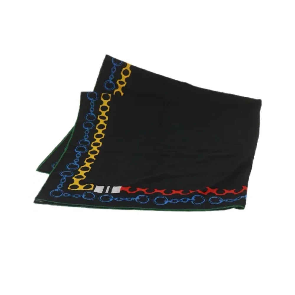 Hermès Vintage Pre-owned Cashmere scarves Black Dames
