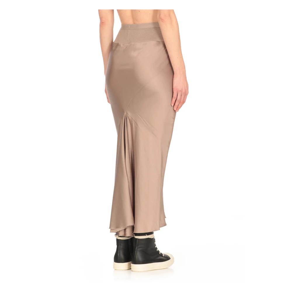 Rick Owens Beige Viscose Mix Elastische Taille Rok Beige Dames