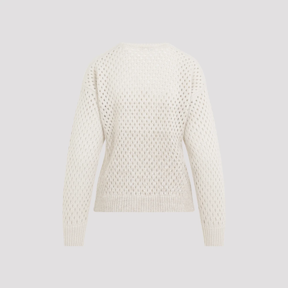 PESERICO Alpaca Blend Ronde Hals Gebreide Kleding Beige Dames