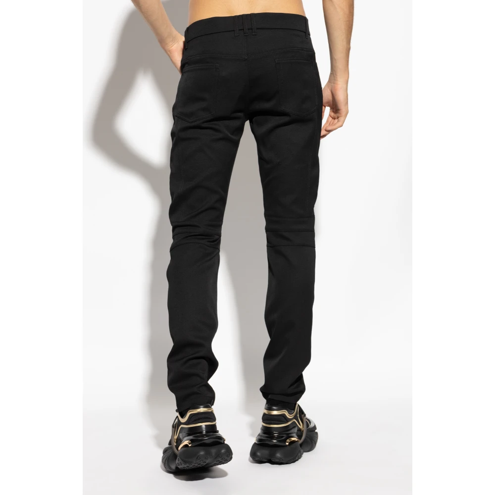 Balmain Broek met stiksels op de benen Black Heren