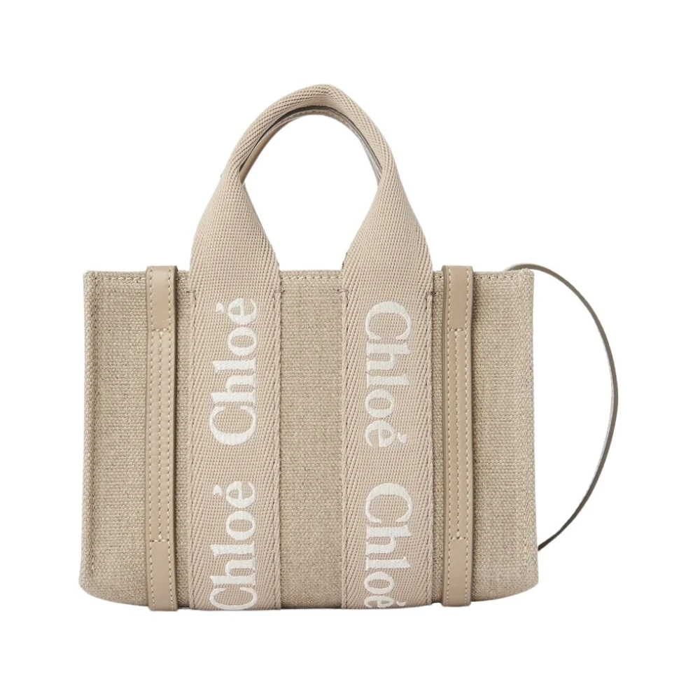 Chloé Geborduurde Mini Tote Tas in Beige Dames