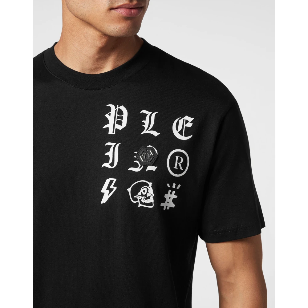 Plein Sport Klassiek Katoenen T-Shirt Black Heren