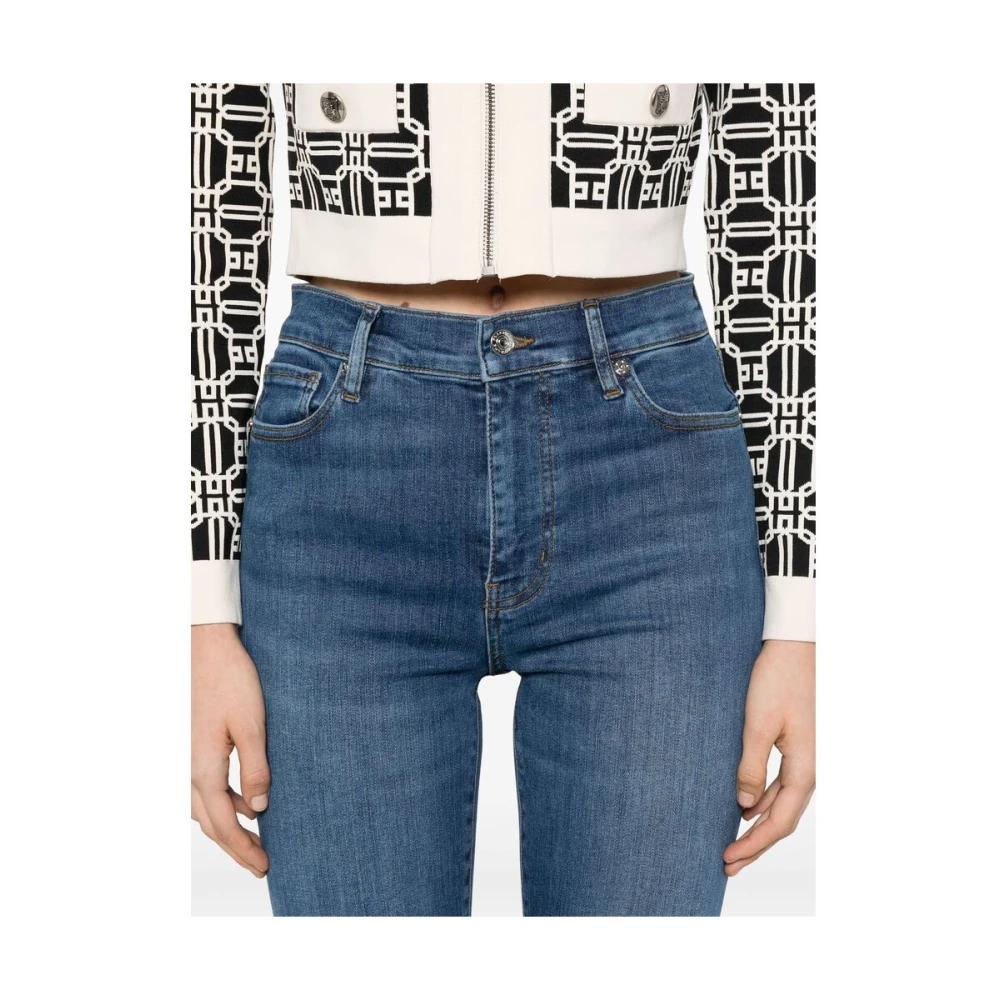Frame Indigo Denim High-Waisted Flared Jeans Blue Dames