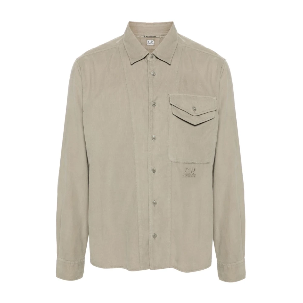 C.P. Company Geborduurd Logo Shirt Beige Heren