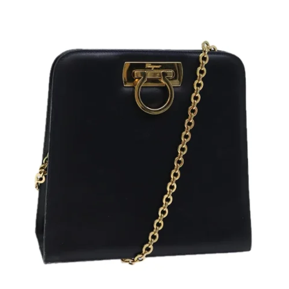 Salvatore Ferragamo Pre-owned Leather shoulder-bags Blue Dames