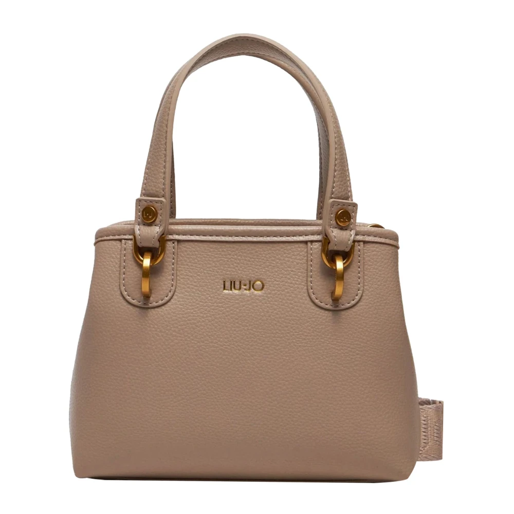 Liu Jo Taupe Gehamerde Effect Handtas met Riem Beige Dames