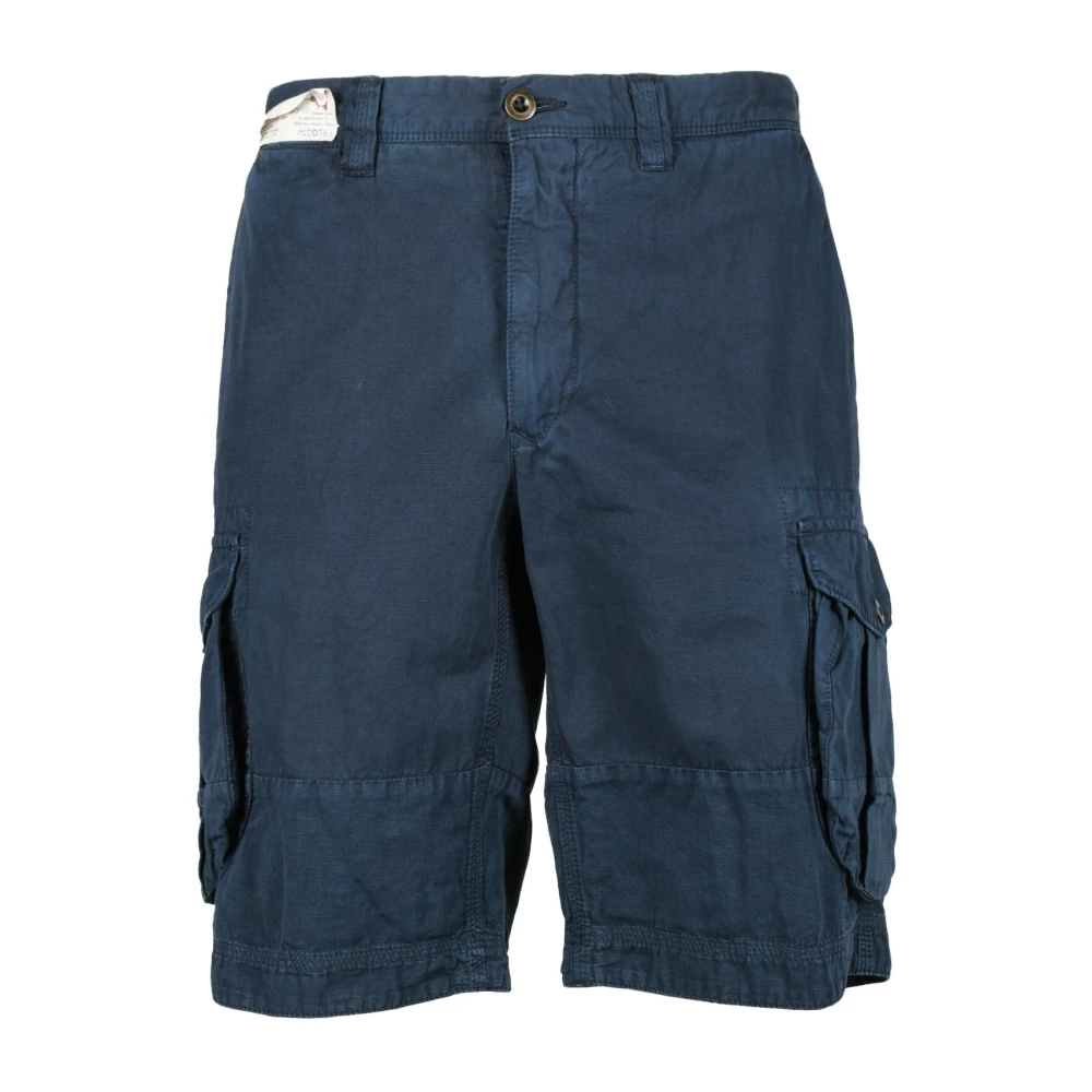 Incotex Katoen Linnen Bermuda Shorts Blue Heren