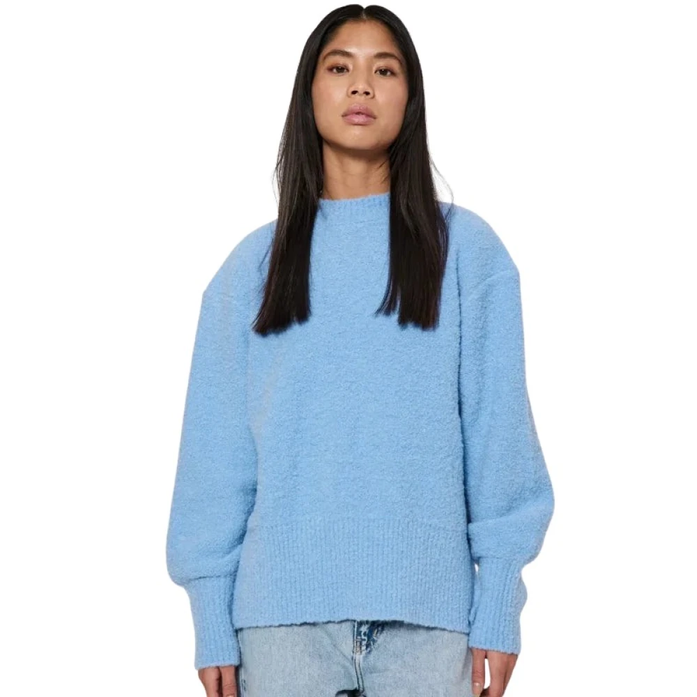 Norr Gebreide top met zijsplitten Blue Dames