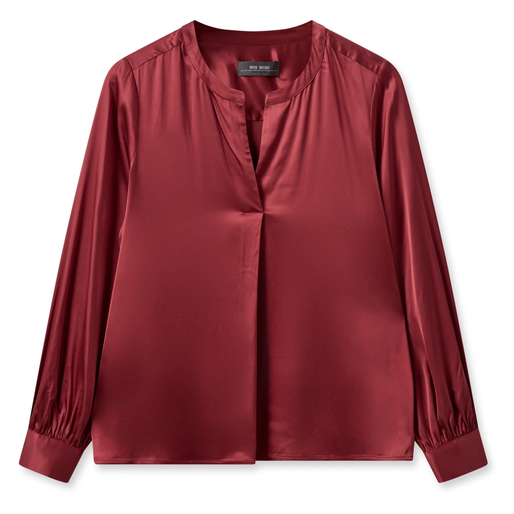 MOS MOSH Satin Blouse Red Dames