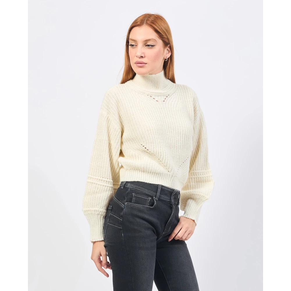 Gaudi Witte trui met hoge hals White Dames