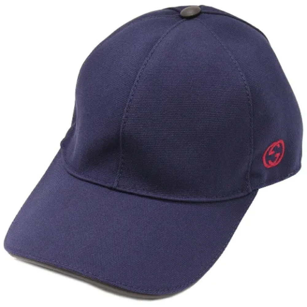 Gucci Vintage Pre-owned Canvas hats Blue Dames