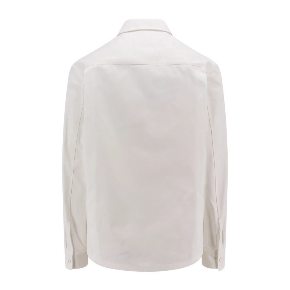 Jil Sander Katoenen shirt met witte band White Heren