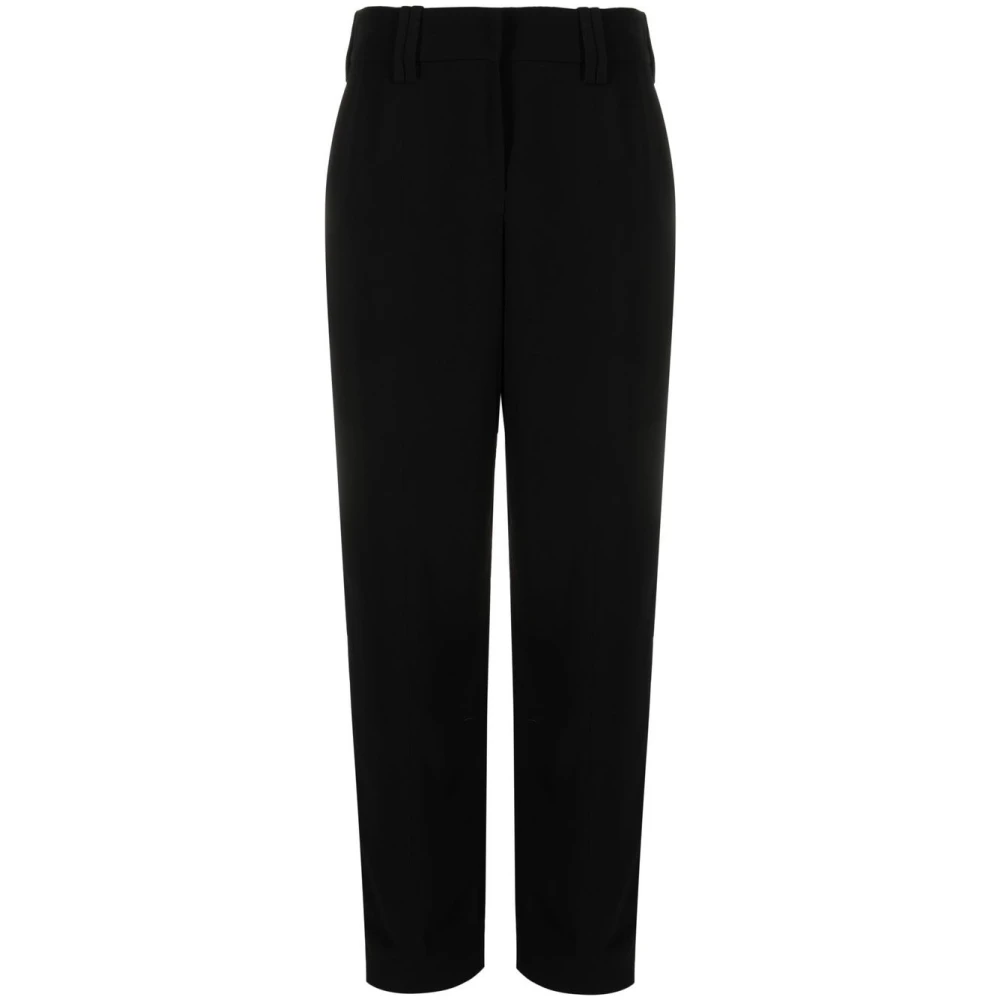 Balmain Black Sophisticated Noir Wool Trousers - Female - Straight Trousers - Xs - Trousers