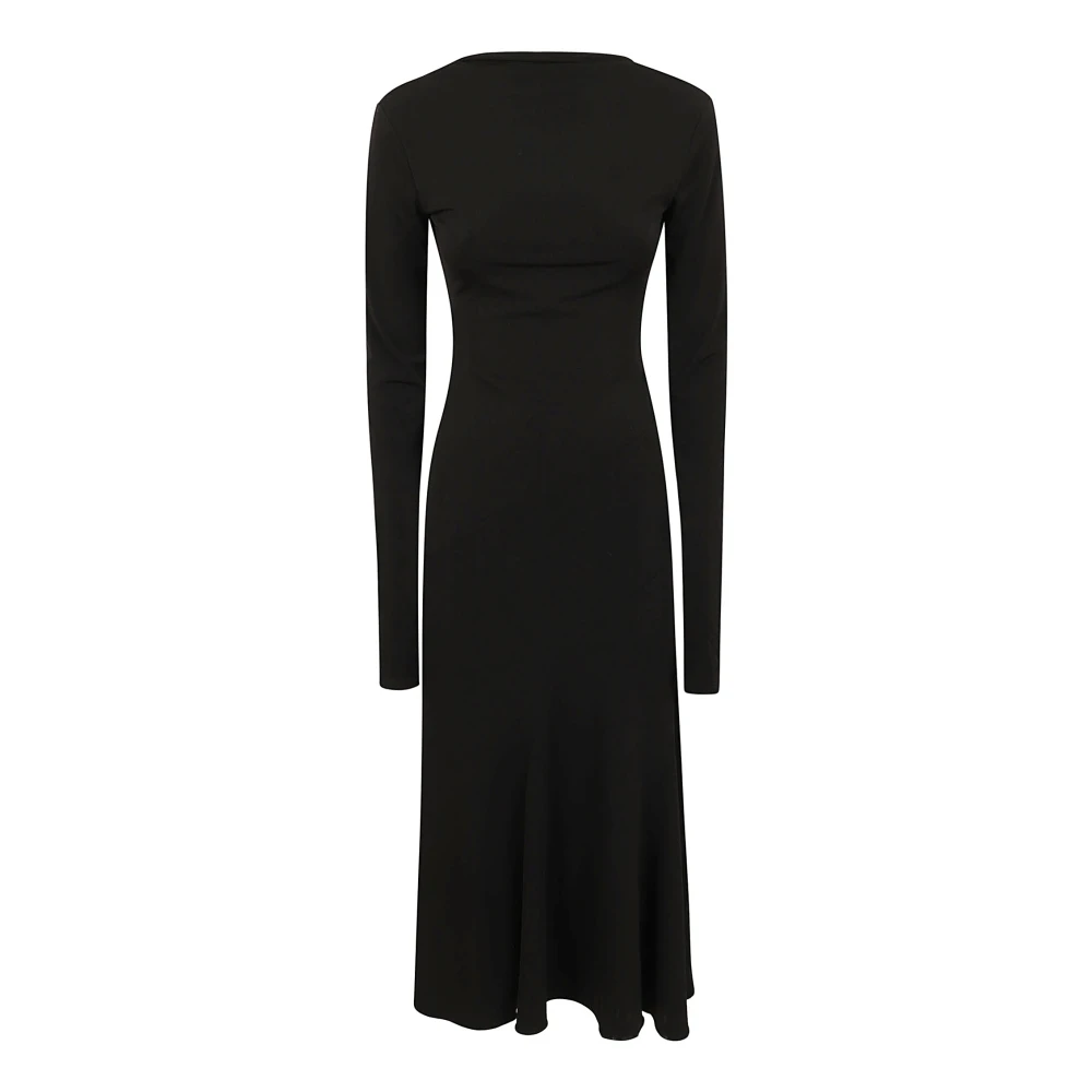 Andamane Zwarte Midi Jurk Sabrina Stijl Black Dames