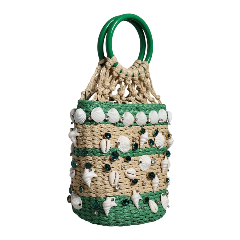 Dolce & Gabbana Kristalversierde emmerzak beige groen Multicolor Dames