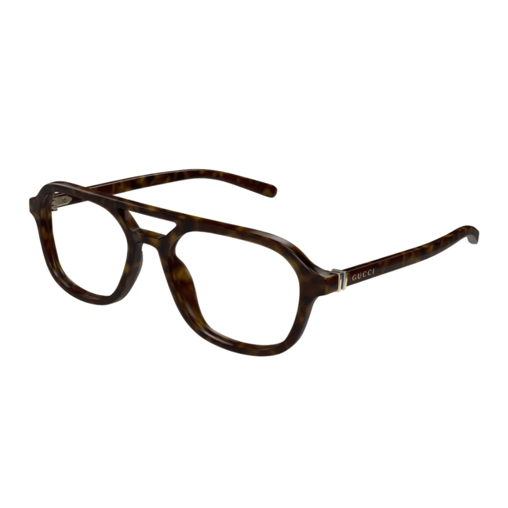 Gucci Caravanstijl acetaat montuur met emaille detail Brown Unisex