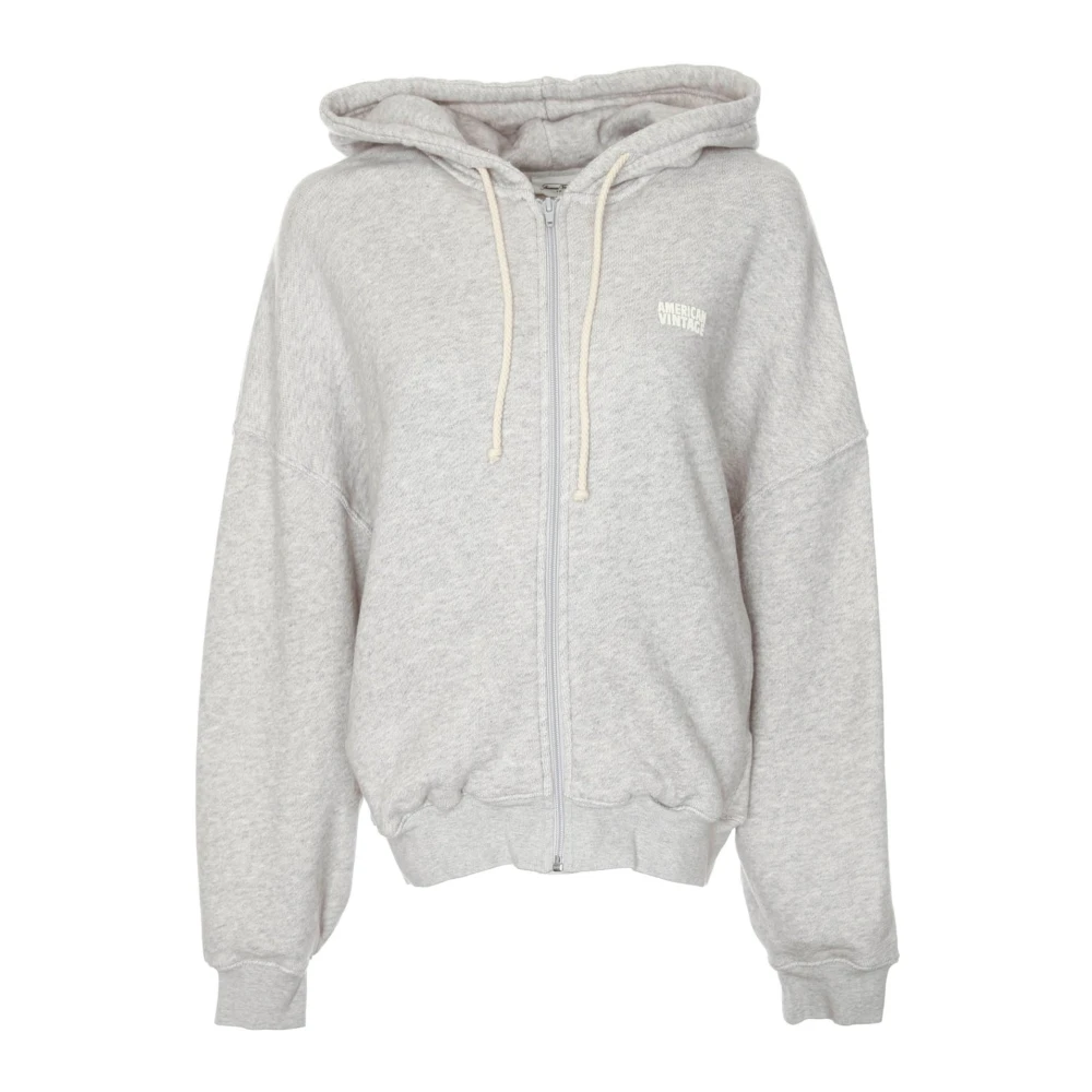 American vintage Hoodie met rits Gray Dames